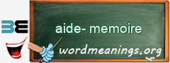 WordMeaning blackboard for aide-memoire